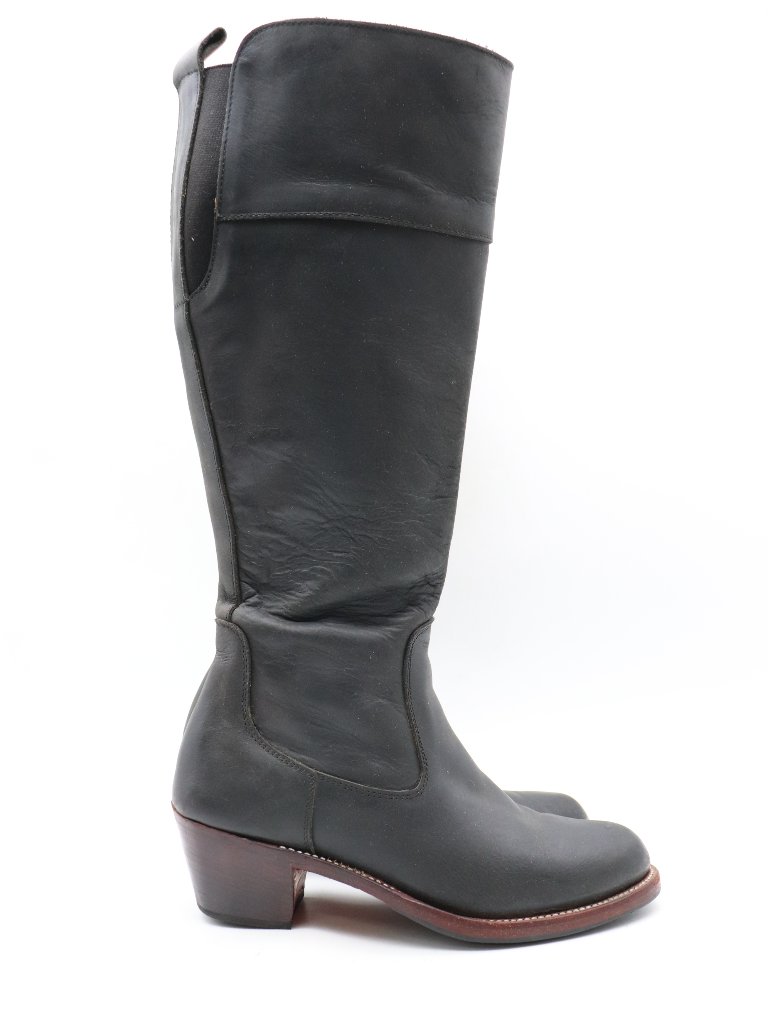Adelante Condesa Women's Size 7.5 Tall Knee Riding Boot Black Leather